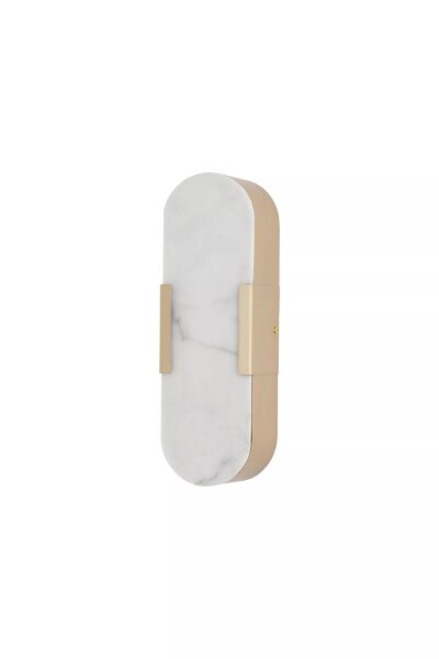 LED Wandlampe 3000K Harz Gold Weiß IP44 H:35 cm oval