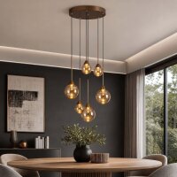LED H&auml;ngelampe 2700-4000K Glas Bronze Champagner...