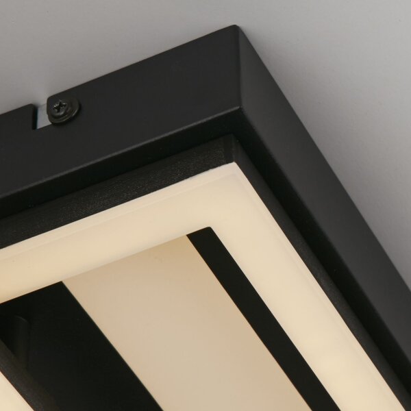 LED Deckenleuchte dimmbar 3000K Metall Schwarz L:75 cm