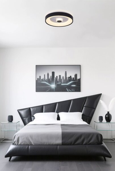LED Deckenleuchte dimmbar 3000K Metall Schwarz Ø38,5 cm