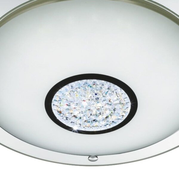 LED Deckenleuchte 4000K Glas Metall Chrom IP44 Ø31 cm