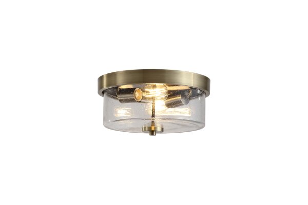 Deckenlampe Klarglas Blasenglas Messing Antik E27 IP44