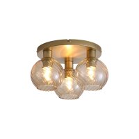 Deckenleuchte Glas Metall Gold Champagner E27...