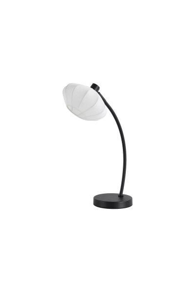 Tischleuchte Schalter Stoff Schwarz Weiß E14 H:47,9 cm