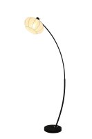 Bogenlampe Fu&szlig;schalter Stoff Schwarz Wei&szlig; E27...