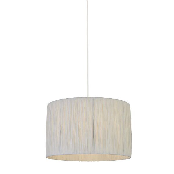Lampenschirm Raffia Geflecht Weiß E14 E27 H:22 cm Loft