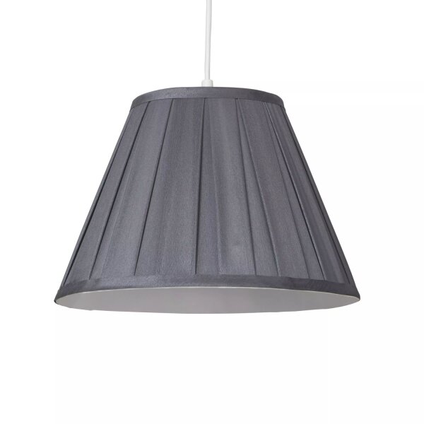 Lampenschirm Seide Weiß E14 E27 H:15 cm Plissee Loft