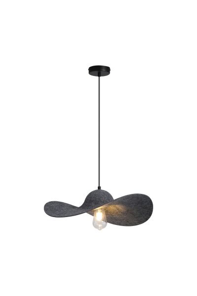 Pendelleuchte Metall Filz Schwarz E27 L:47 cm modern