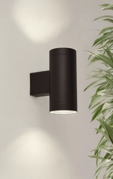 Außenwandleuchte Edelstahl Glas Schwarz GU10 IP44