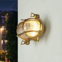 Applique murale laiton verre strié IP64 ovale Maritim
