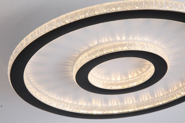 LED Deckenleuchte dimmbar 3000K Metall Schwarz Ø35 cm