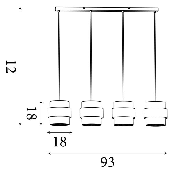Hängelampe Glas Metall Sandfarben Bernstein E27 L:80 cm