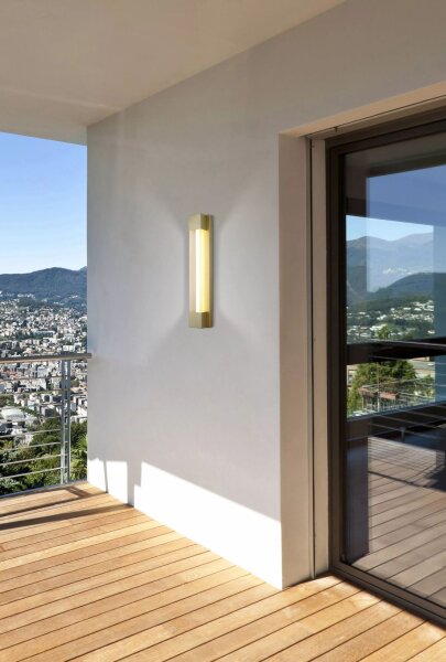 LED Wandlampe 3000K Edelstahl Gold IP44 H:60 cm modern