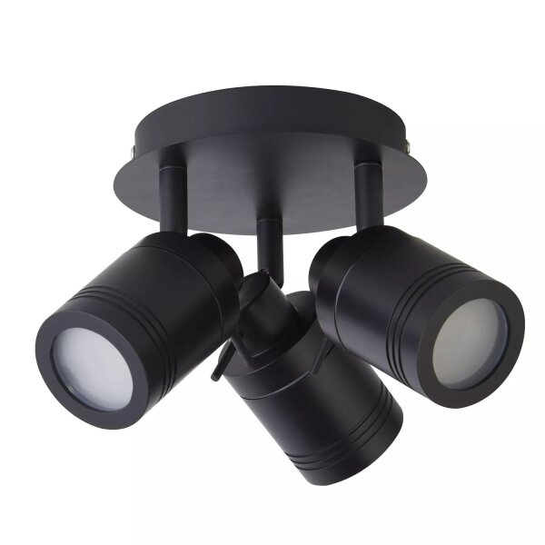 Deckenspot flexibel Metall Schwarz GU10 IP44 Ø28 cm