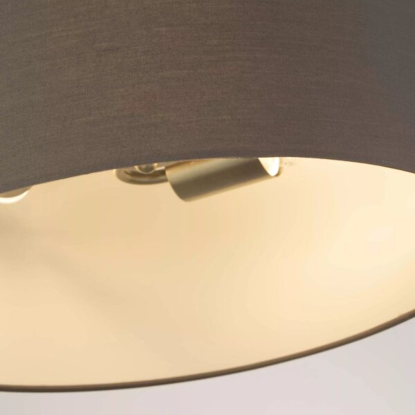 Hängelampe Stoffschirm Messing Antik E27 Ø21 cm Loft