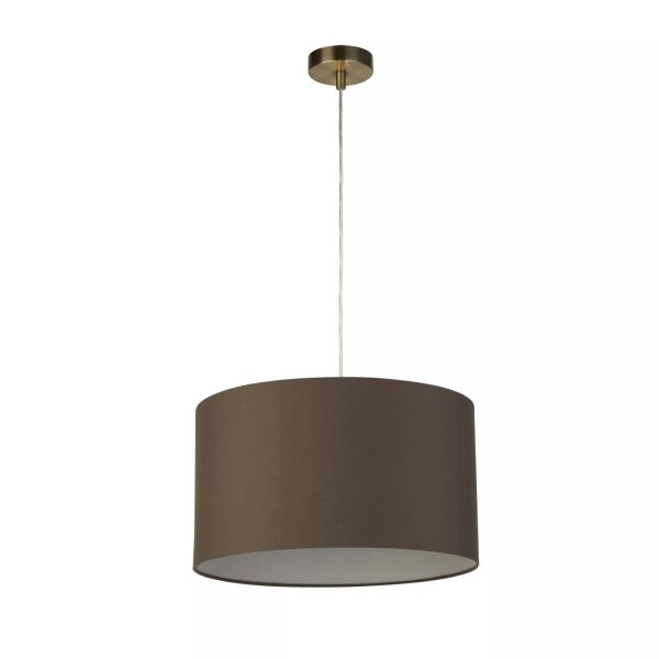 Hängelampe Stoffschirm Messing Antik E27 Ø21 cm Loft