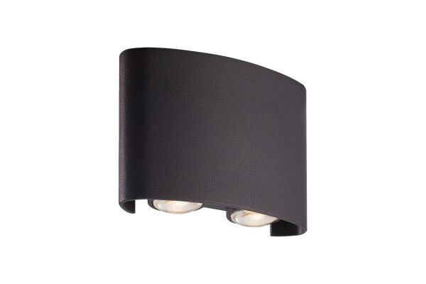 LED Außenlampe 3000K Sandschwarz IP44 H:9,3 cm Up Down