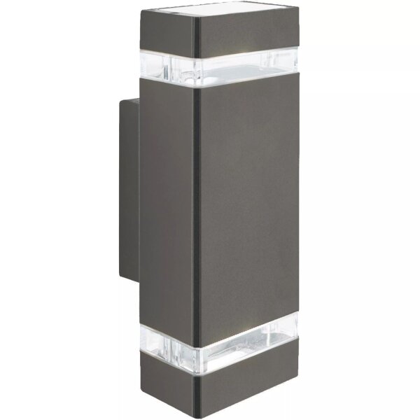 Außenleuchte Aluminium Glas Grau GU10 IP44 H:23,5 cm