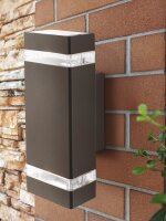 Au&szlig;enleuchte Aluminium Glas Grau GU10 IP44 H:23,5 cm