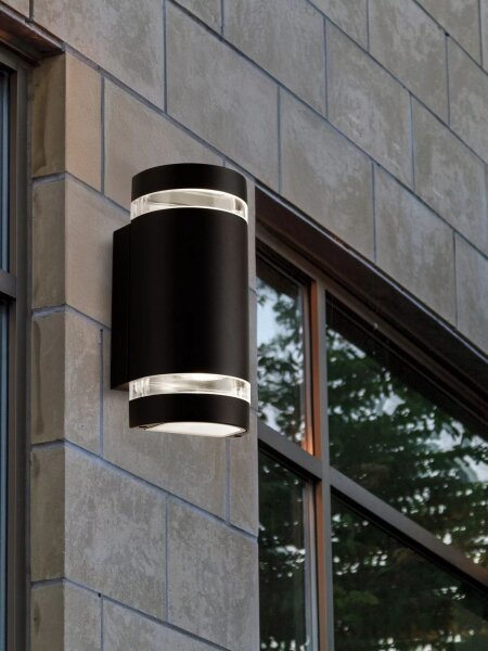 Außenleuchte Aluminium Glas Schwarz GU10 IP44 T:11 cm