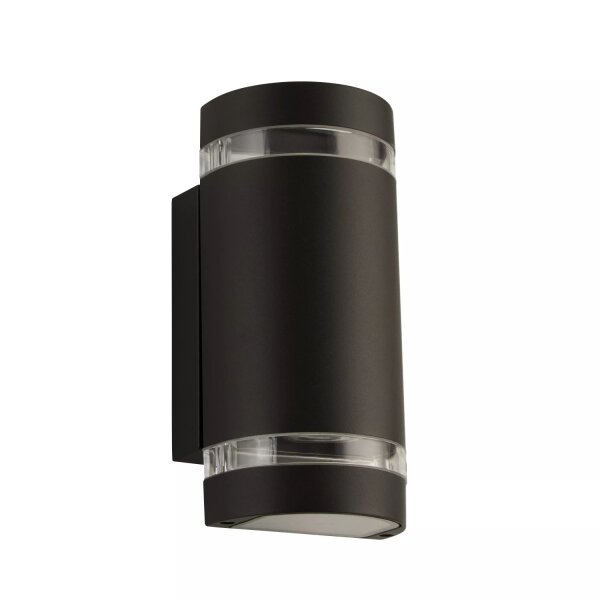 Außenleuchte Aluminium Glas Schwarz GU10 IP44 T:11 cm