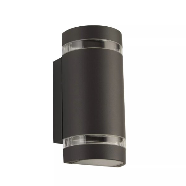 Außenwandleuchte Aluminium Glas Grau GU10 IP44 T:11 cm