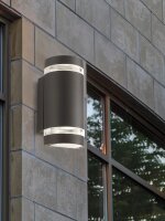 Au&szlig;enwandleuchte Aluminium Glas Grau GU10 IP44 T:11 cm