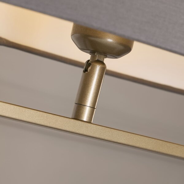Tischlampe Baumwolle Bronze Grau E27 B:25 cm wohnlich