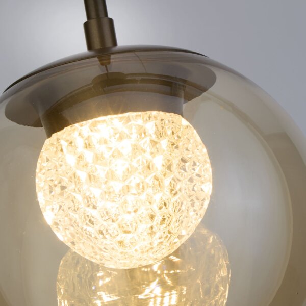 LED Pendelleuchte 2700K Glas Bronze Champagner Ø20 cm