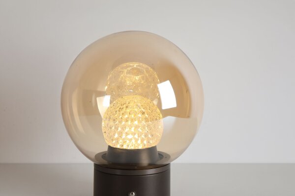 LED Tischlampe dimmbar 3000K Glas Bronze Champagner