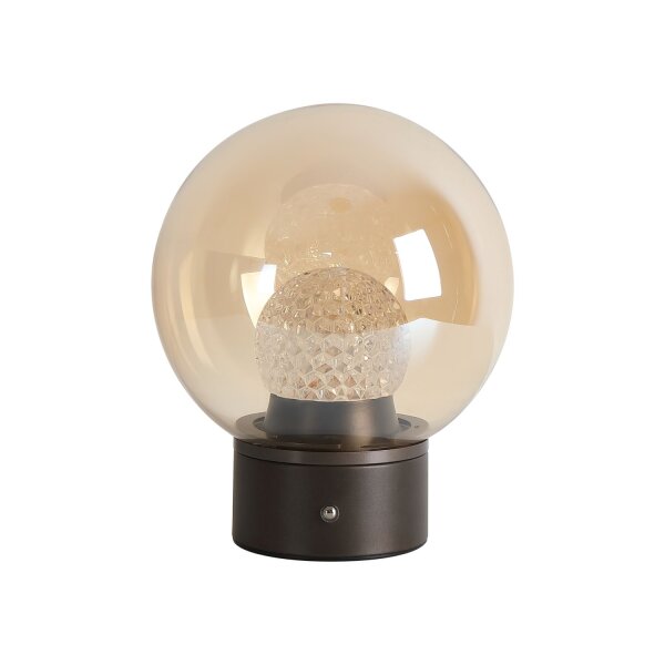 LED Tischlampe dimmbar 3000K Glas Bronze Champagner