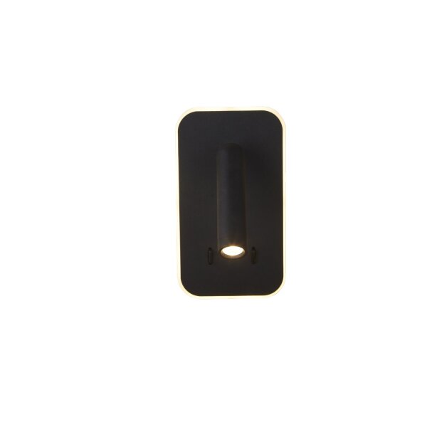 LED Wandleuchte Schalter 3000K Sandschwarz H:18,5 cm