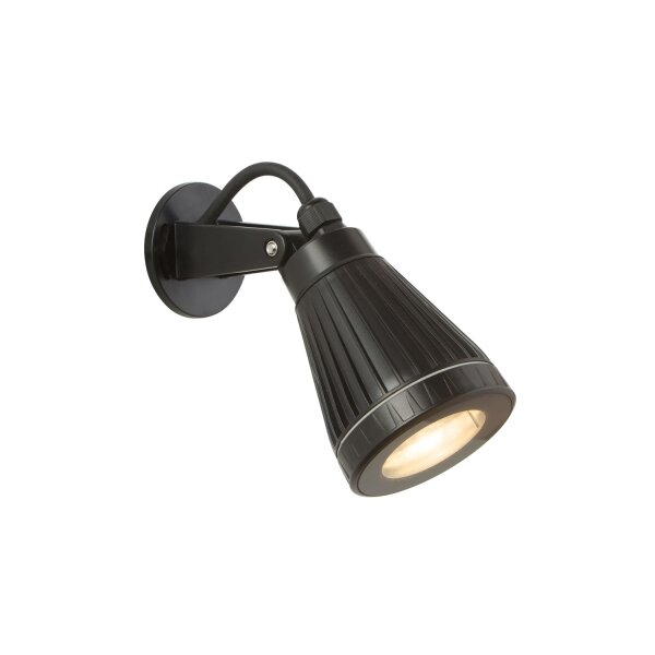 Wandstrahler Außen schwenkbar Glas Schwarz GU10 IP65