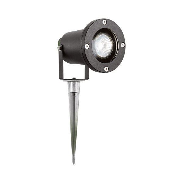 Erdspießstrahler schwenkbar Aluminium Glas Schwarz IP65