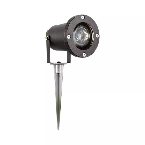 Erdspießstrahler schwenkbar Aluminium Glas Schwarz IP65