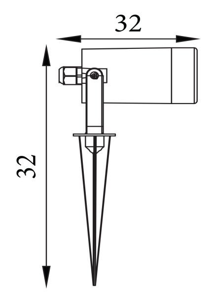 Erdspießstrahler schwenkbar Schwarz GU10 IP54 H:32 cm