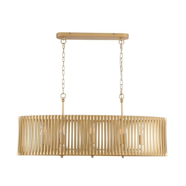 Pendelleuchte Metall Gold E14 L:99 cm 8-flammig Modern