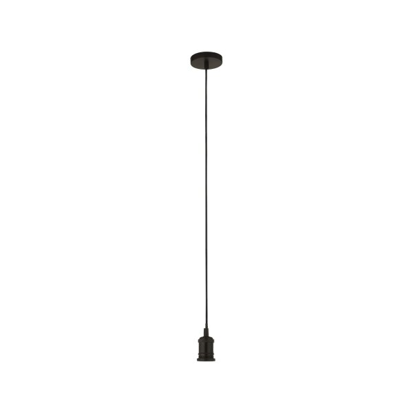 Pendelleuchte Schwarz E27 Ø10 cm Retro Textilkabel