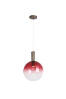 H&auml;ngelampe Glas Metall Bronze-Braun Rot GU10...