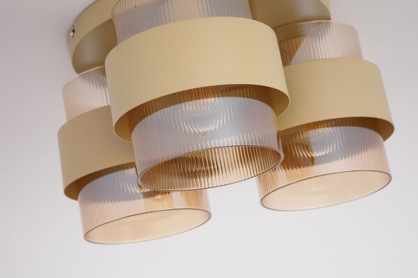 Deckenlampe Glas Sandfarben Bernstein E27 L:22 cm