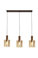 Pendelleuchte Glas Metall Mokka Bernstein E27 L:101 cm