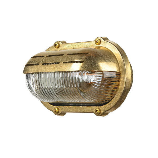 Lampe murale extérieure laiton Maritim ovale IP64 maison porte