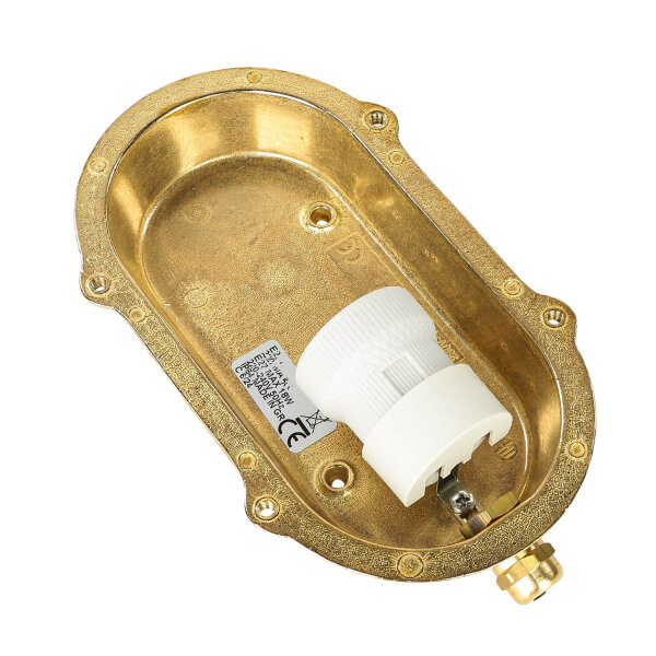 Lampe murale extérieure laiton Maritim ovale IP64 maison porte