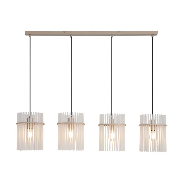 Hängelampe Glas Metall Sandfarben E27 L:110 cm Käfig