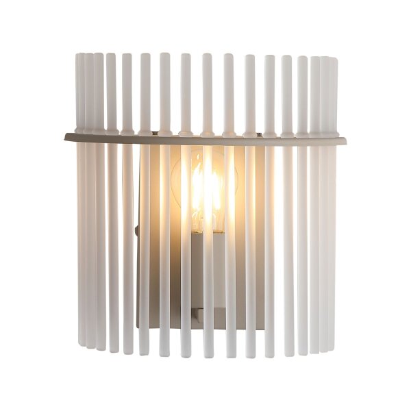 Wandleuchte Glas Metall Sandfarben E27 B:25 cm Stäbe