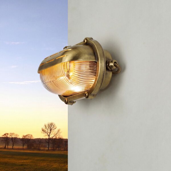 Lampe murale extérieure laiton Maritim ovale IP64 porte dentrée