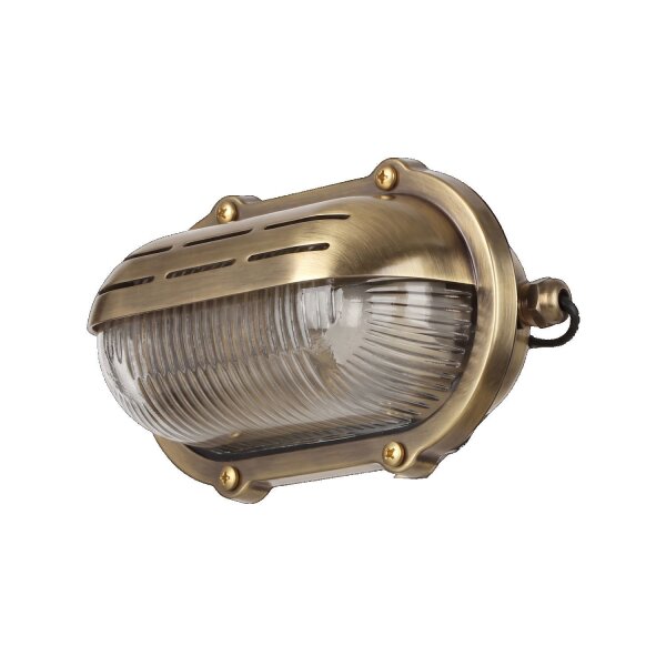 Lampe murale extérieure laiton Maritim ovale IP64 porte dentrée