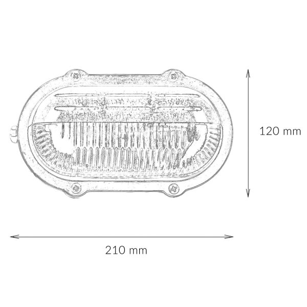 Lampe murale extérieure laiton Maritim ovale IP64 porte dentrée