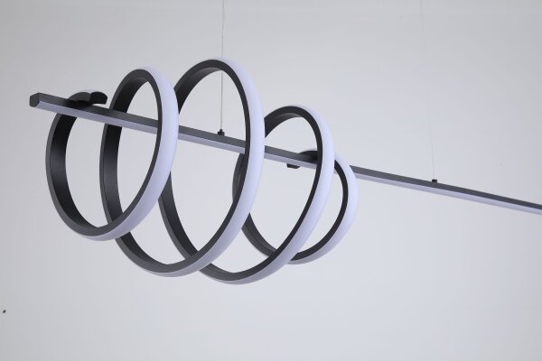 LED Hängelampe dimmbar 3000K Aluminium Schwarz L:100 cm