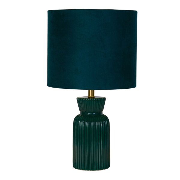 Tischlampe Keramik Samt Smaragdgrün 39,5 cm E14 modern